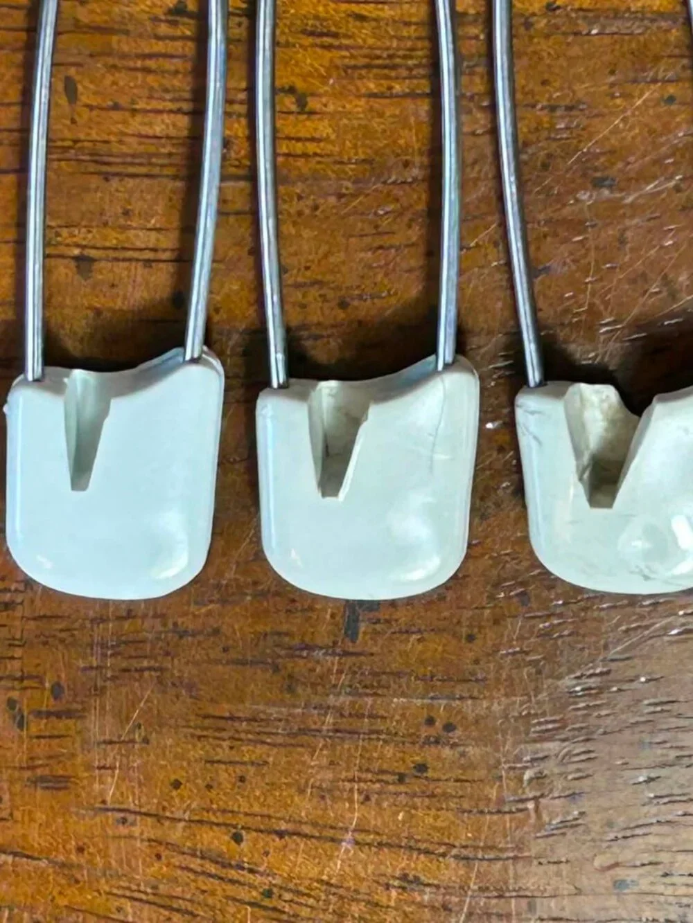 Vintage White Diaper Safety Pins - Set of 5